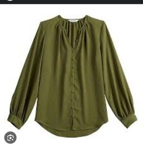 Nine West Button Front Balloon Sleeve Tunic, 3x